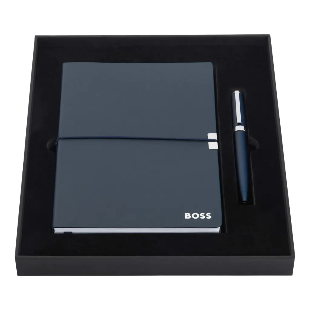 Parure Hugo Boss Navy (stylo bille & carnet A5)