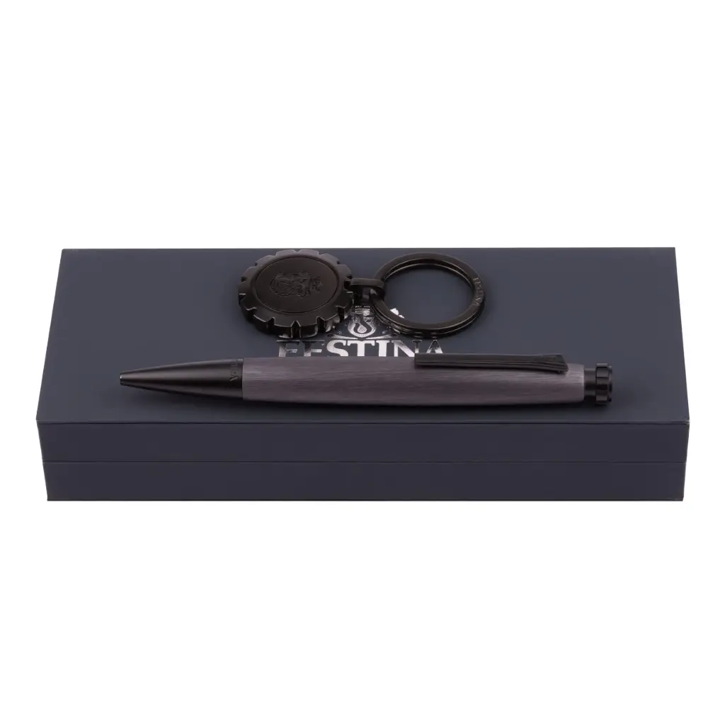 Parure Chronobike Black (stylo bille & porte-clefs)