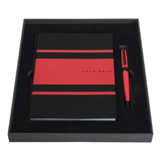 [HPBH127P] Parure Hugo Boss Red (stylo bille & carnet A5)